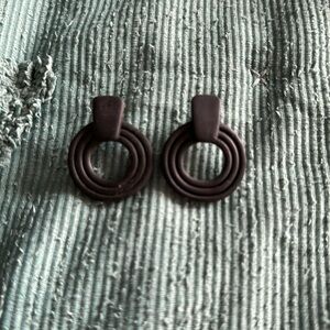 Handmade Black Clay Earrings